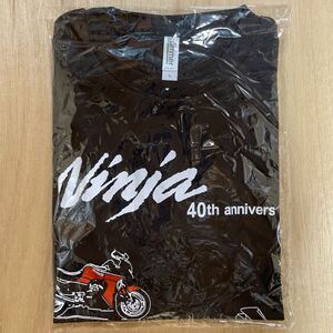 新品 カワサキ Kawasaki ninja 40周年記念 Tシャツ Lサイズ ニンジャ 忍者 バイク 川崎 黒 ブラック 半袖