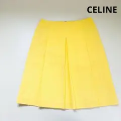 CELINE セリーヌ プリーツ スカート イエロー 40 L