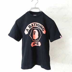 3-WD098【良品】APEE エイプ A BATHING APE カットソー Tシャツ レディース S~M ブラック