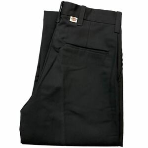 Dead Stock 80s USA製 Dickies ワークパンツ 28 ブラック ストレート スリム チノ パンツ 42TALON ディッキーズ INDUSTRIAL WEAR 874