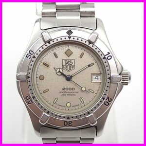 ★TAG HEUER/タグホイヤー プロフェッショナル2000 962.213 クォーツ腕時計 シルバー/3針/デイト/200m/ジャンク品&1808900345