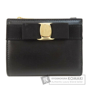 Salvatore Ferragamo サルヴァトーレフェラガモ ヴァラリボン 二つ折り財布（小銭入れあり） レザー レディース 中古