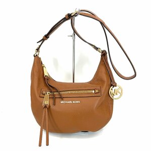 6304-80【 MICHAEL KORS 】 マイケルコース レザー ショルダーバッグ 斜め掛け 肩掛け レディース 茶系