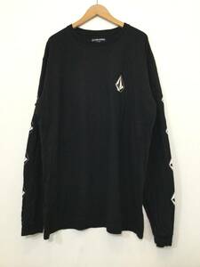 VOLCOM ボルコム コットン長袖Tシャツ ロンT プリント メンズXL 黒 良品綺麗 