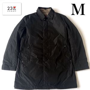 23区HOMME リバーシブルステンカラーコート　キルティング　ジャケット　アウター　メンズ　中綿　Mサイズ相当　通勤　スーツ ブラック