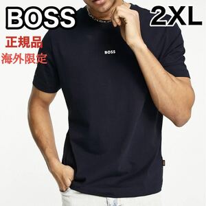 HUGO BOSS ORENGE ヒューゴボス オレンジ 半袖 Tシャツ メンズ ロゴT コットン クルーネック リラックスフィット 2XL XXL ブラック 正規品