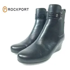 ROCKPORT ショートブーツ サイドゴア 型押し ベルト 35