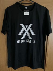 Tシャツ 半袖 黒 女性サイズ L 男性サイズ M モンスタエックス MONSTA X ブラック & ホワイト