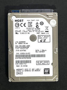  ★ 1TB ★　HGST　/　HCC541010A9E680　良品　2.5インチ内蔵HDD/厚さ9.5mm　日立　即決　[管理■4AV7]