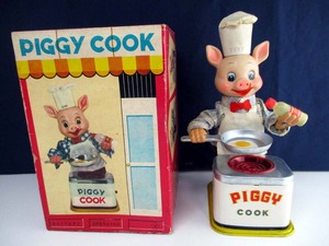 ヨネザワ 1960年代製　PIGGY COOK 　箱付き　完動ほぼ美品　高さ約27cm