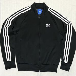 美品 adidas オリジナルス ATP 復刻 黒 白 トレフォイルロゴ トラックジャケット ジャージ ブラック トラックトップ アディダス SST 正規品