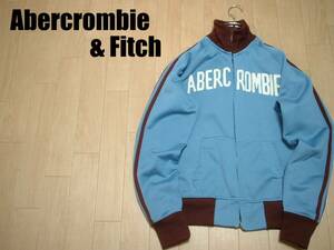 大人気Abercrombie & Fitch好配色ジャージトップLサックス正規アバクロンビー&フィッチジップアップトラックジャケット訳有り品