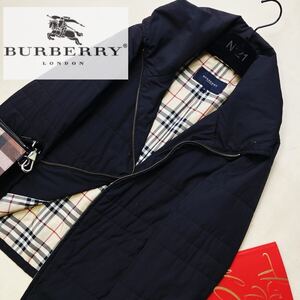 f2超美品　極暖の中綿ダウン★参考価格14万●BURBERRY LONDON●季節の先取り〜高級ダウンジャケット　バーバリーコート レディース L 13号