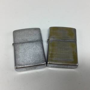 J19□【火花確認済み】2点セット ZIPPO ジッポ オイルライター BRADFORD.PA 無地 ※芯なし 喫煙グッズ 喫煙具 現状品