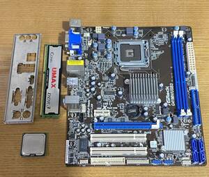 中古 ASRock G41MH/USB3 R2.0 LGA775 USB3.0 DDR3対応 MicroATXマザーボード Intel Core2 Duo E6300 DDR3メモリ 2GB付き