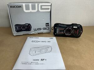 1円スタート RICOH リコー コンパクトデジタルカメラ WG-30 防水 デジカメ ブラック コンパクトカメラ エボニーブラック カメラ