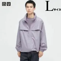 UNIQLO U オーバーサイズフーデッドブルゾン パープル Lサイズ