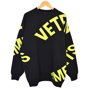 ヴェトモン VETEMENTS GIANT LOGO KNITTED SWEATER ロゴ クルーネックニット 商品番号:8066000257211