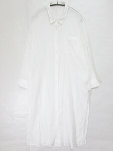 【送料込】 BEAMS LIGHTS ビームスライツ ワンピース ホワイト 白 無地 コットン 綿100% 薄手布帛 シャツワンピース size38 M/958660