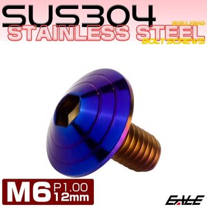 M6×12mm ボタンボルト シェルヘッド SUS304ステンレス カスタムデザイン 焼チタンカラー TR0121