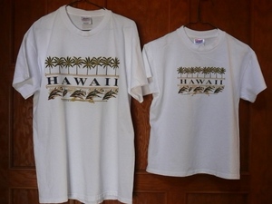 ☆Hanes 　Tシャツ　レディスM　メンズL　HAWAII　夫婦でお揃い☆