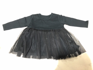 【未使用】ジータ／GITA basic 長袖チュールチュニック【子供服 女の子】【80】胸囲57cm 肩幅23cm 袖丈26cm【アウトレット】1552