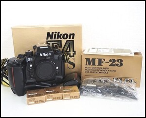 Nikon F4S/フォーカシングスクリーン B(ボディ内)・K・P・E/MF-23 コントロールパック/MB-21 動作未確認 ニコン 一眼レフカメラ 873a