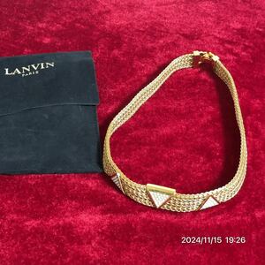 LANVIN ランバン トライアングル ラインストーン ゴールドカラー ネックレス チョーカー アクセサリー