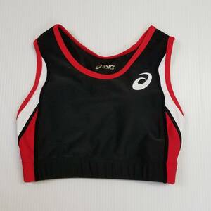 新品未使用 アシックス 女子陸上ブラトップのみ ブラック×レッド×ホワイト Sサイズ