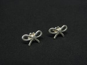 1円 ■美品■ TIFFANY＆Co ティファニー SV925 リボン ピアス アクセサリー レディース シルバー系 FD8905