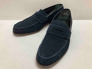 CROCKETT ＆ JONES×UNITED ARROWS ドレスシューズ コインローファー スエード メンズ 約25.5cm SIZE 6.5 ネイビー イングランド製