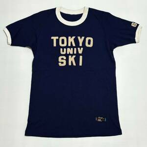 70s 80s 東京大学 スキー部 capital ace キャピタルエース ユニフォーム 半袖Tシャツ 支給品 実使用 ヴィンテージ 昭和レトロ メンズ L相当