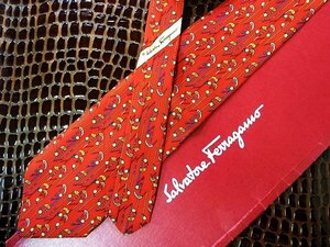 ♪今週の特売980円～♪0751♪良品【Ferragamo】フェラガモ【ゴルフ 柄】ネクタイ♪