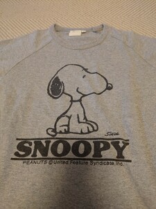 スヌーピー ヴィンテージ ピーナッツ 七分袖Tシャツ サイズS　 PEANUTS SNOOPY　グレービンテージ プリント