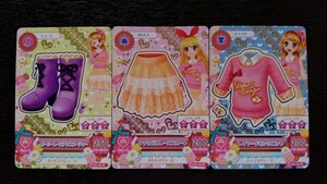 アイカツ★2015 1弾N★レイヤードピンクニット他3枚セット★