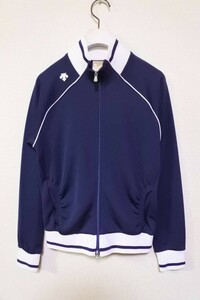 DESCENTE Track Jacket size M デサント トラックジャケット ジャージ レディース ネイビー×ホワイト