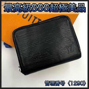 LOUIS VUITTON ルイヴィトン コインケース エピ ノワール 黒 ブラック ジッピー コインパース 正規品 鑑定済み 本物 美品 メンズ 1290