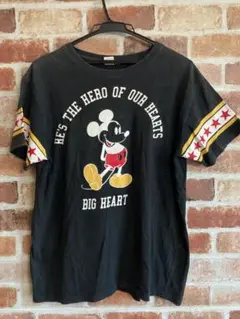 Disney ディズニー ミッキーMickey プリント 半袖 Tシャツ - L