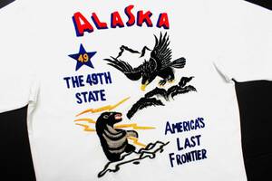 YTS08東洋M半袖 スカTシャツ アラスカ 鷹 熊 白くま タカALASKA THE 49th STATE刺繍 スカジャンTシャツ テーラー東洋