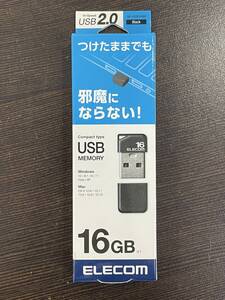 ★【超小型USBメモリ USB2.0】ELECOM エレコム 16GB USBメモリ ストラップホール キャップ付き ブラック 品番：MF-SU2B16GBK★未使用品