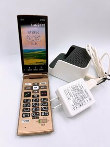 KYOCERA 京セラ ガラケー かんたんケータイ KYF38 au ゴールド 初期化済 判定○ 簡易動作確認＆初期化OK 判定○ 充電器付 【AN069】