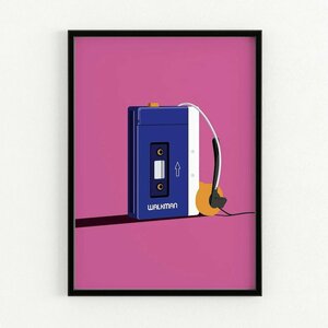 ポスター カセット プレーヤー 30x40cm Cassette player CITY POP