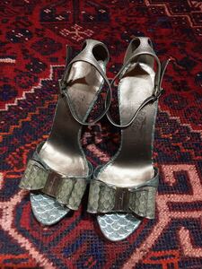 Salvatore Ferragamo LEATHER HEEL SANDALS MADE IN ITALY/サルヴァトーレフェラガモレザーヒールサンダル 5 C