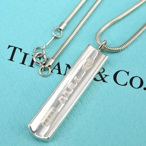 未使用 Tiffany & Co. ティファニー ナローバー 1837 ネックレス スターリングシルバー925 銀 13.4g メンズ レディース 正規品 1111085