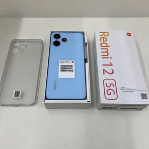 1259 美品 Redmi 12 5G XIG03 スカイブルー スマホ 携帯 電話 SIMフリー Android レドミ Xiaomi 本体 稼働品