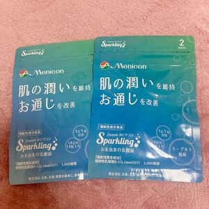 メニコン めにサプリ スパークリング お米由来の乳酸菌 14粒入 2袋セット sparkling 肌の潤いを改善 お通じを改善 チュアブル