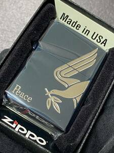 zippo ピース シルバー刻印 ブルーチタン 限定品 希少モデル 2007年製 Peace ケース 保証書付き