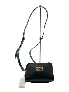 FURLA◆1927 MINI CROSSBODY C.CASE/ショルダーバッグ/レザー/BLK/無地/WB01083