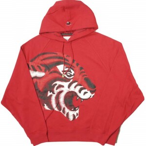 新品 Calvin klein Jeans カルバンクラインジーンズ TIGER HOODIE タイガープリント スウェットプルオーバーパーカー J400120 L RED g13436