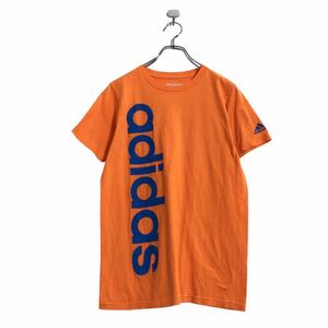 adidas 半袖 プリント Tシャツ S オレンジ アディダス ビッグプリント スポーツ 古着卸 アメリカ仕入 a507-6009